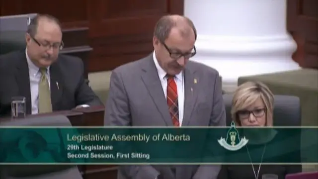 Alberta PC interim leader McIver explains why he refused to sit down