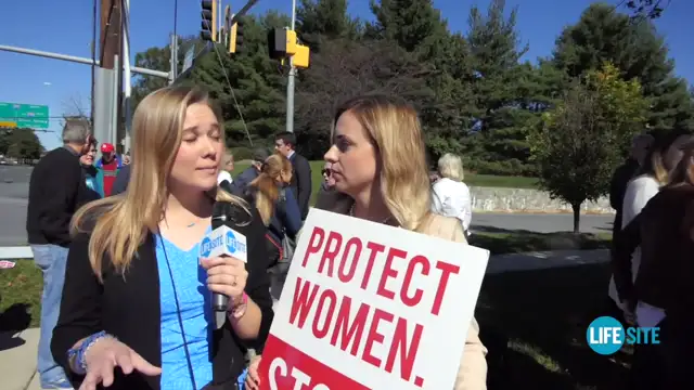 Arina Grossu protests Carhart's late-term abortion center