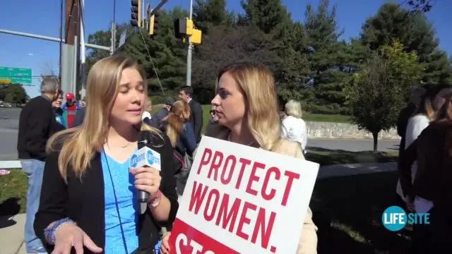 Arina Grossu protests Carhart's late-term abortion center