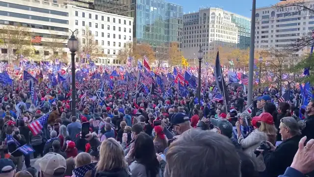 Countless thousands sing Star Spangled Banner at ''Stop the Steal'' DC Trump rally Nov 14