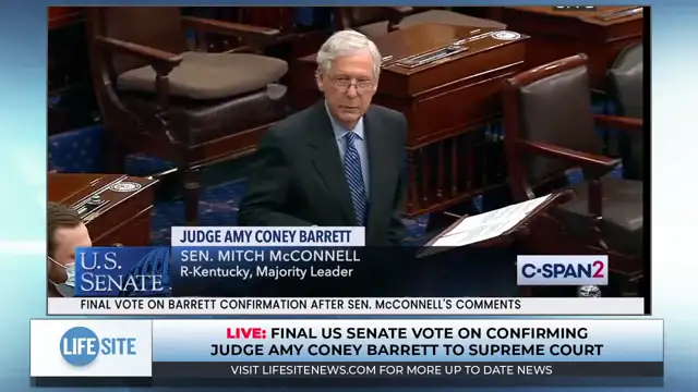Final US Senate vote on confirming Judge Amy Coney Barrett to Supreme Court
