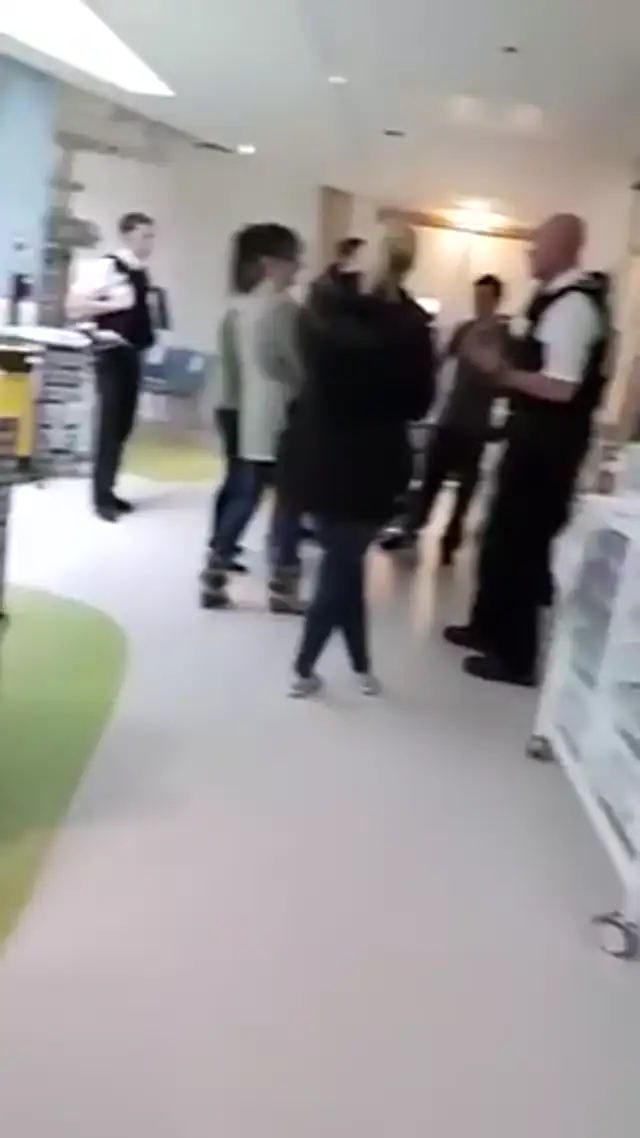 Police in Alder Hey blocking Alfie leaving, April 12, 2018