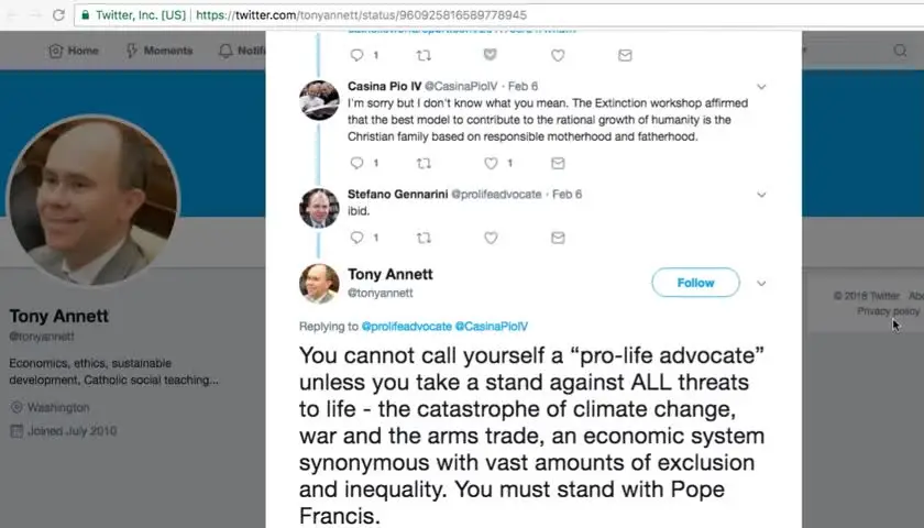 Pontifical Academy for Sciences twitter activity