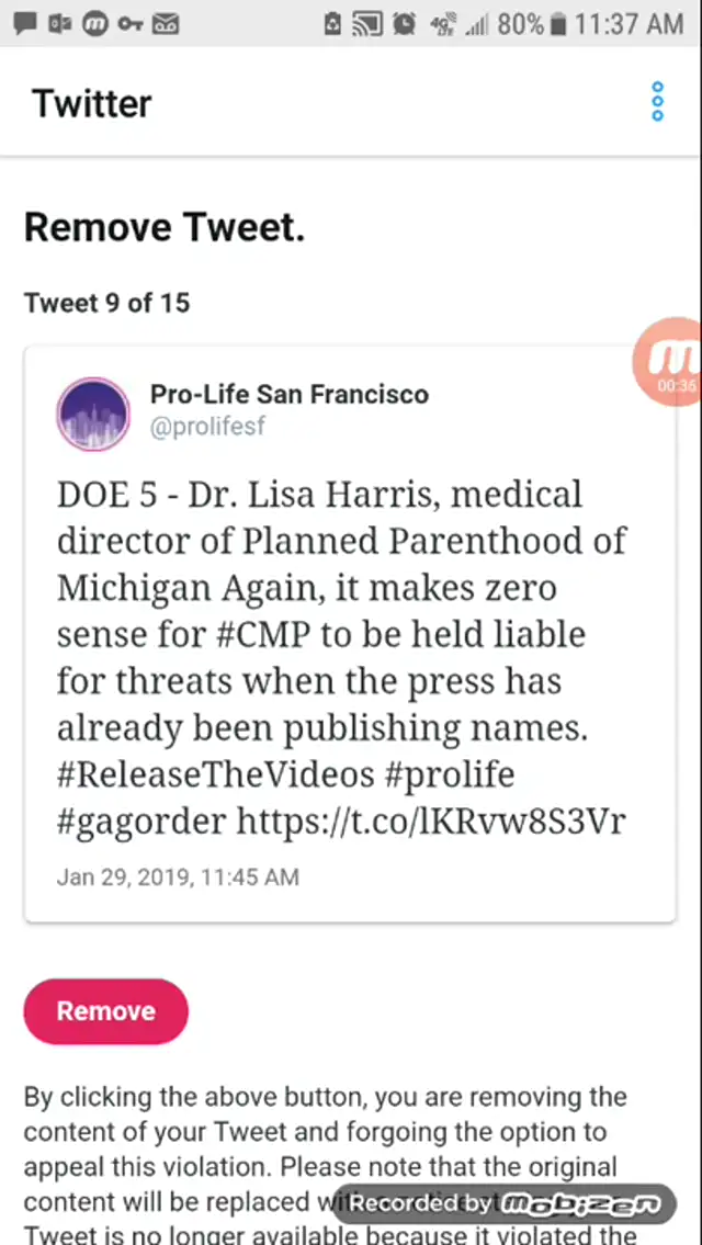 Pro-life group deletes tweets naming ''secret'' body parts traffickers
