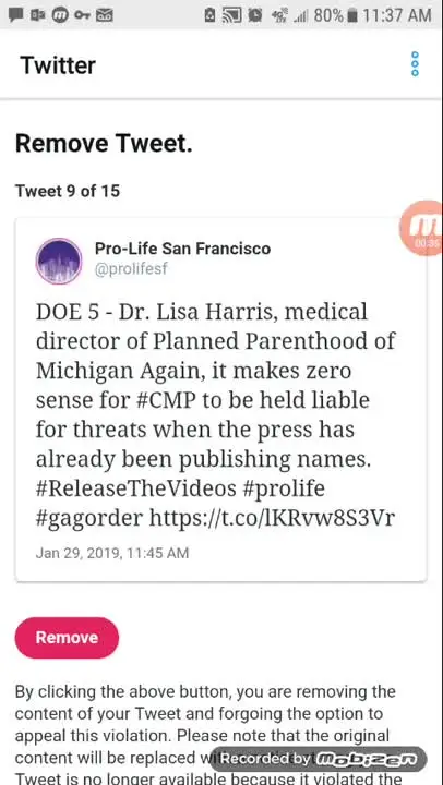 Pro-life group deletes tweets naming ''secret'' body parts traffickers