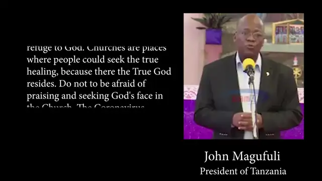 Tanzanian President on coronavirus - ‘We didn’t close down churches’
