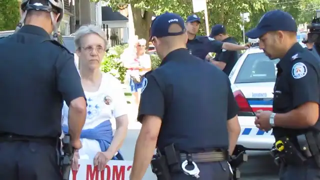 The arrest of Linda Gibbons August 4, 2011