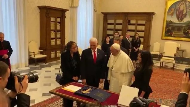 US Vice President Mike Pence meets Pope Francis at the Vatican